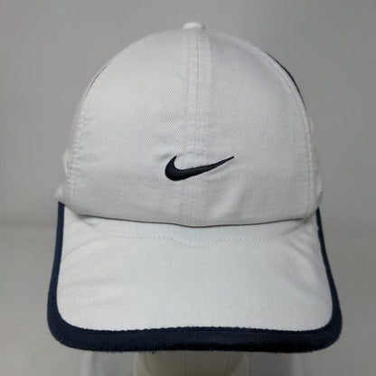 Nike Fit Fitted Hat White OSFA Embroidered Swoosh Mesh Trim Outdoor