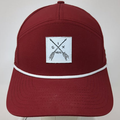 Six Hats Trucker Hat Red One Size Rope Laser Cut Snapback Thirst Project Arrows