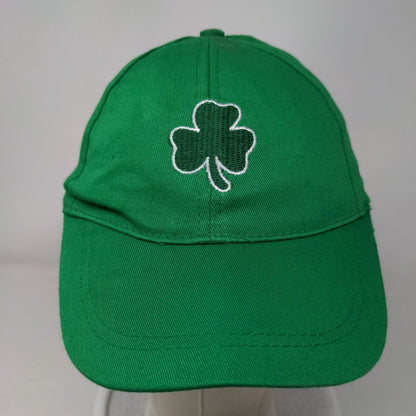 Shamrock Clover Strapback Hat Green One Size Embroidered Adjustable