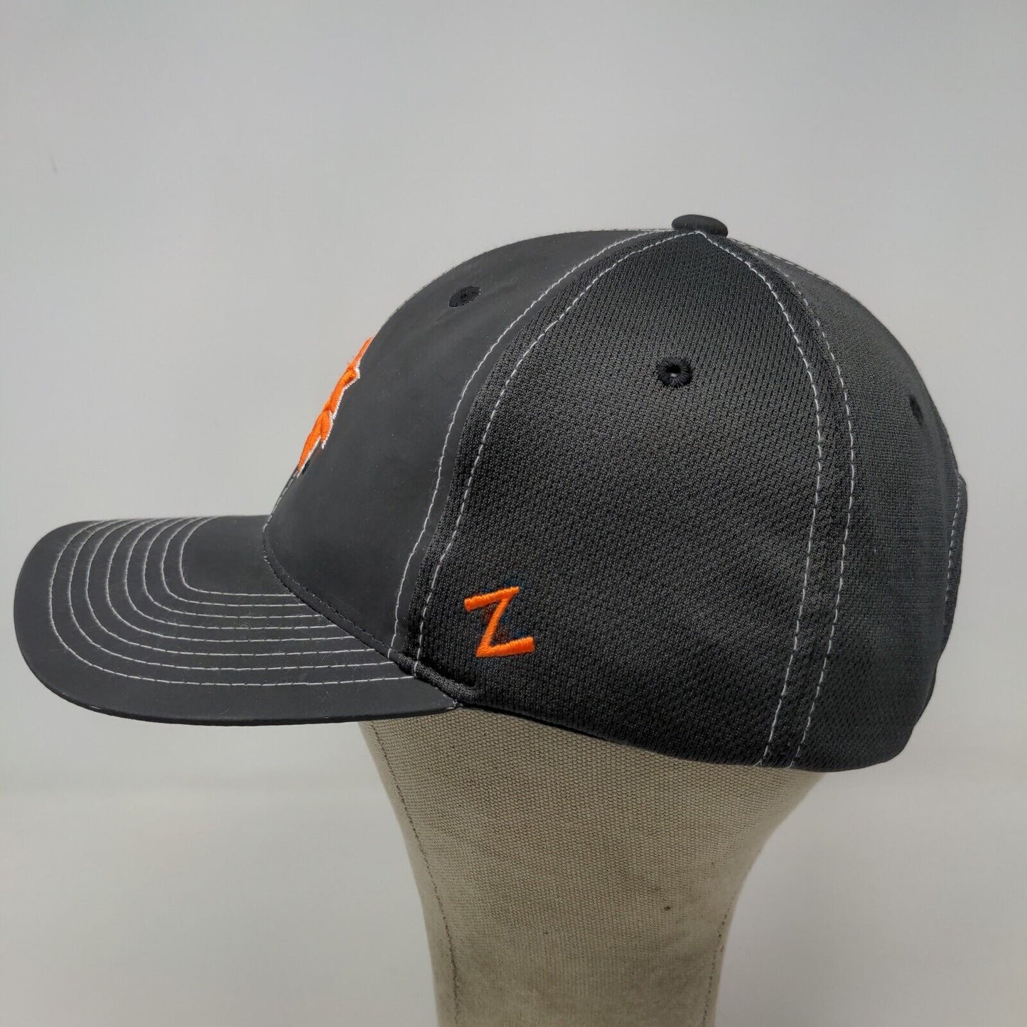 Zephyr Men's Strapback Hat Gray Adjustable Embroidered Logo 100% Polyester