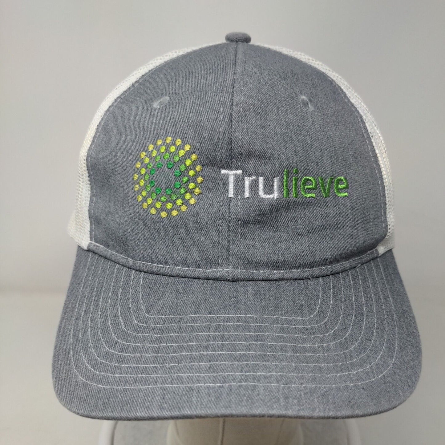 Truelieve Snapback Trucker Hat Gray One Size Adjustable Mesh Back Port Authority
