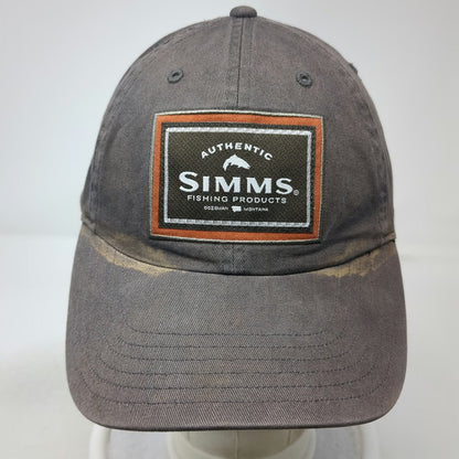 Simms Baseball Cap Gray OSFM Fishing Products Bozeman Montana Patch Hat Strap