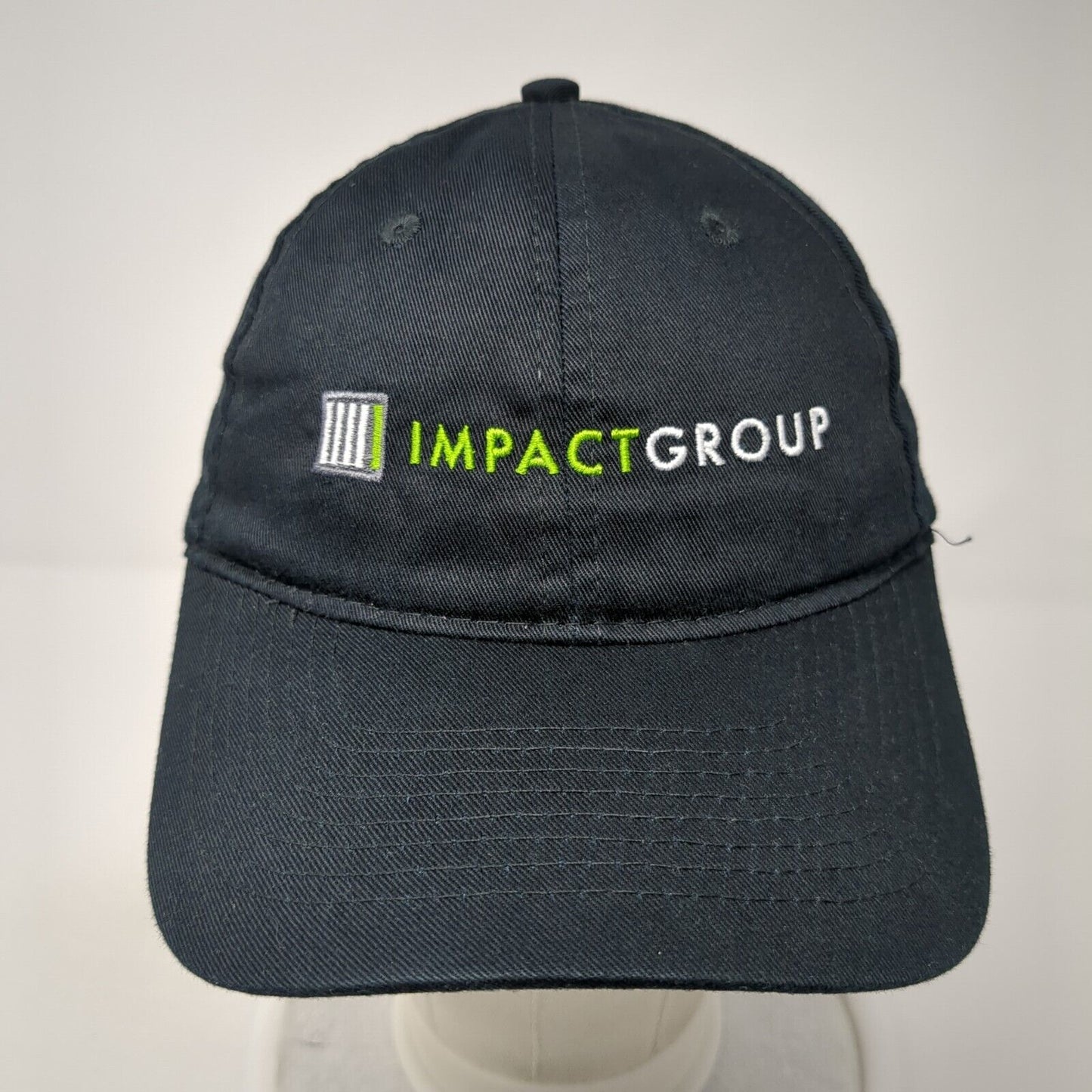 Impact Group Strapback Hat Black One Size Adjustable Embroidered Port Authority