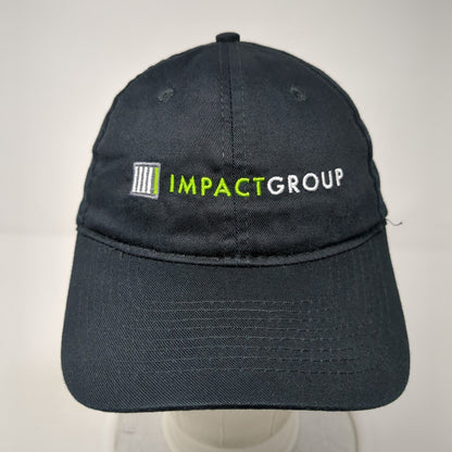 Impact Group Strapback Hat Black One Size Adjustable Embroidered Port Authority