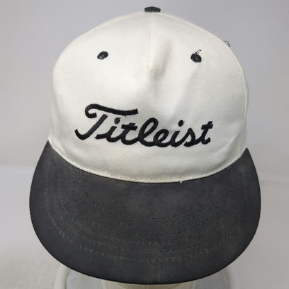 Titleist 5 Panel White Hat S Texace Golf Black Bill Green Underbrim USA Vintage