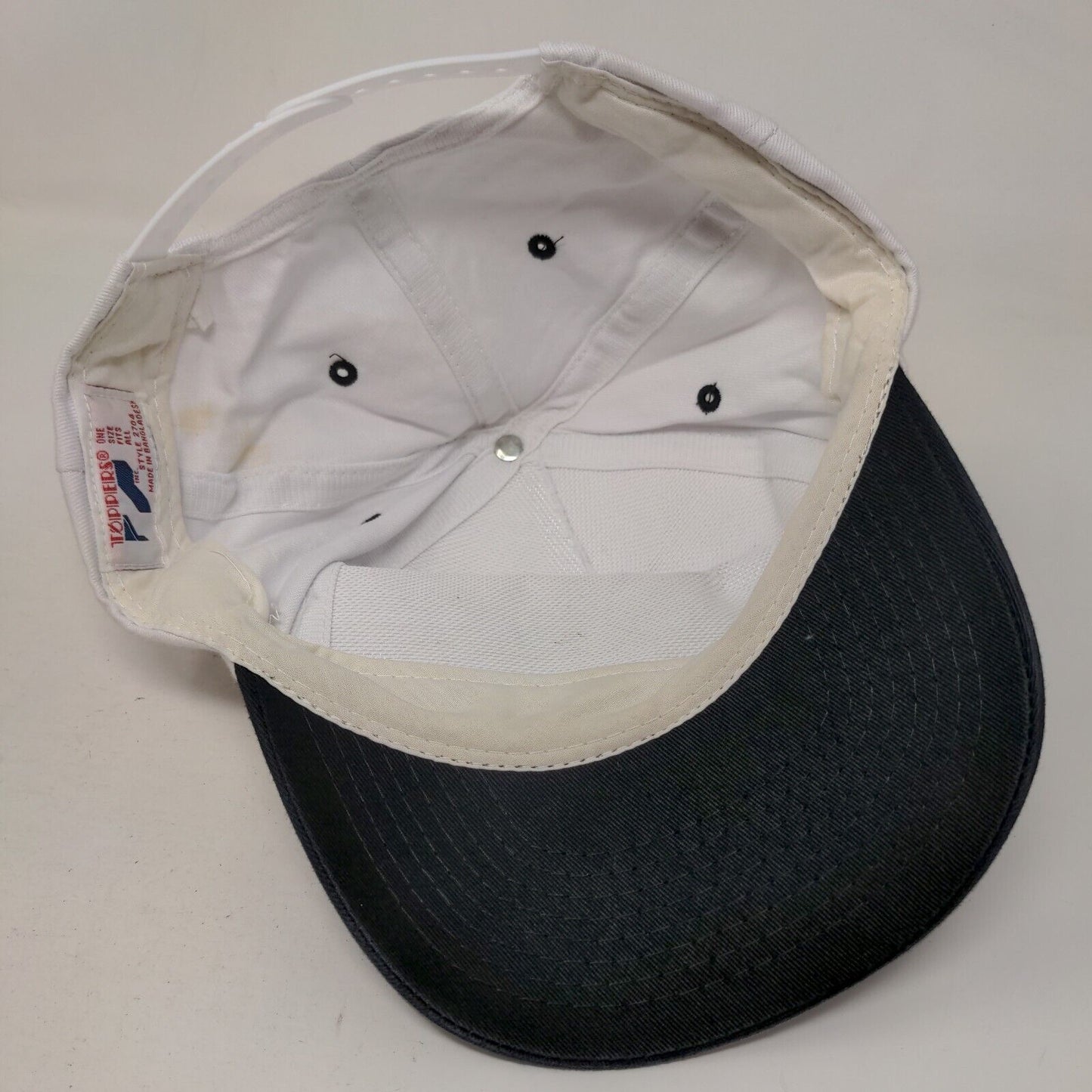 Rexel Snapback Hat White OSFA Adjustable Vented Holes 6 Panel Toppers