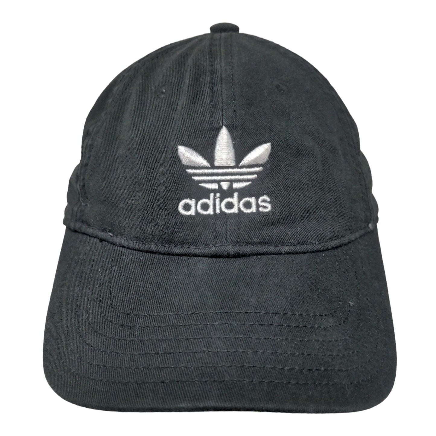 Adidas Trefoil Slideback Hat Black OSFA Embroidered 3 Stripes Adjustable