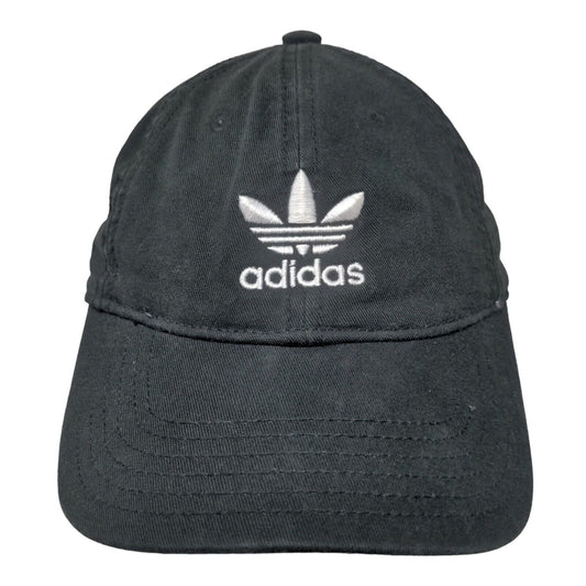 Adidas Trefoil Slideback Hat Black OSFA Embroidered 3 Stripes Adjustable