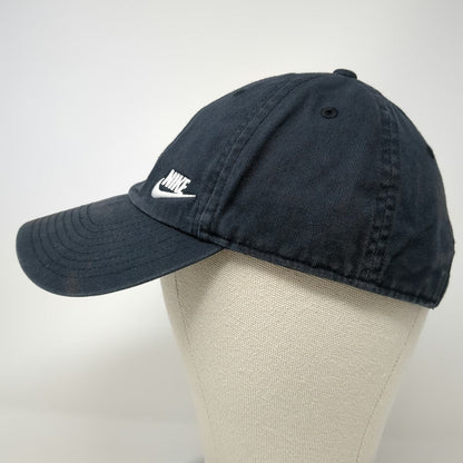 Nike Baseball Cap Black One Size Heritage86 Slideback Hat Logo Swoosh Cotton Fit