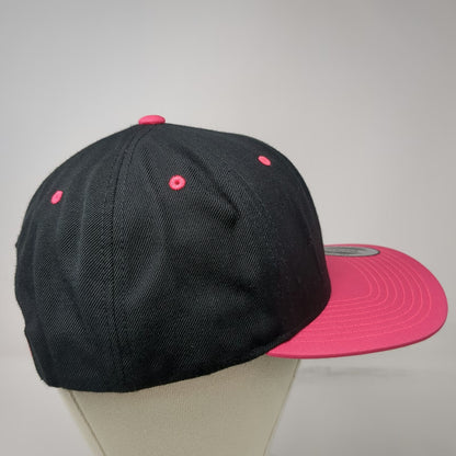 Yupoong Nutrishop NS Hat Snapback Black Pink One Size Flat Brim Green Undervisor