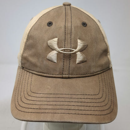 Under Armour Snapback Hat Brown One Size Two Tone Logo Embroidered Baseball Cap
