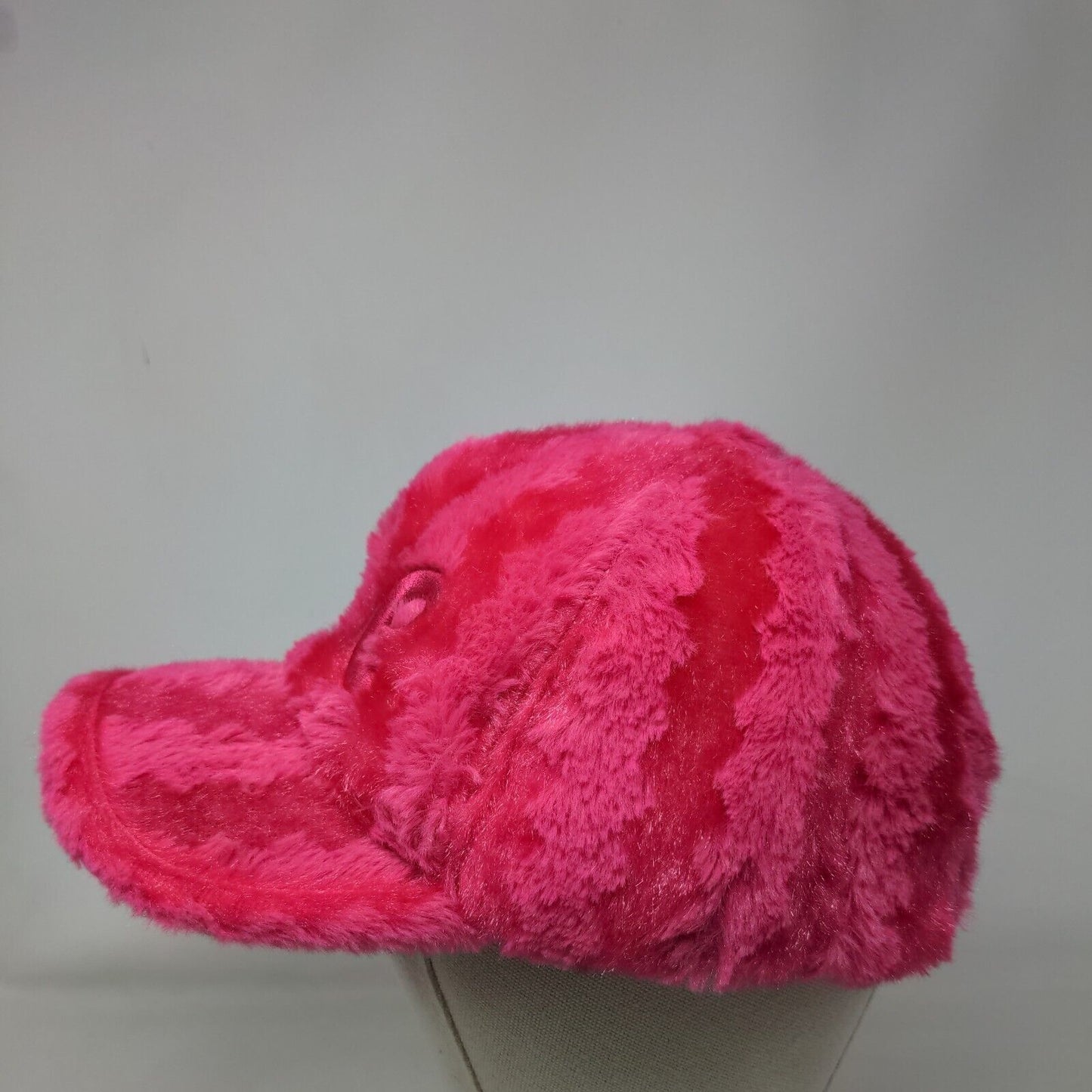 Love Strapback Hat Pink One Size Faux Fur Plush Lightweight 6 Panel