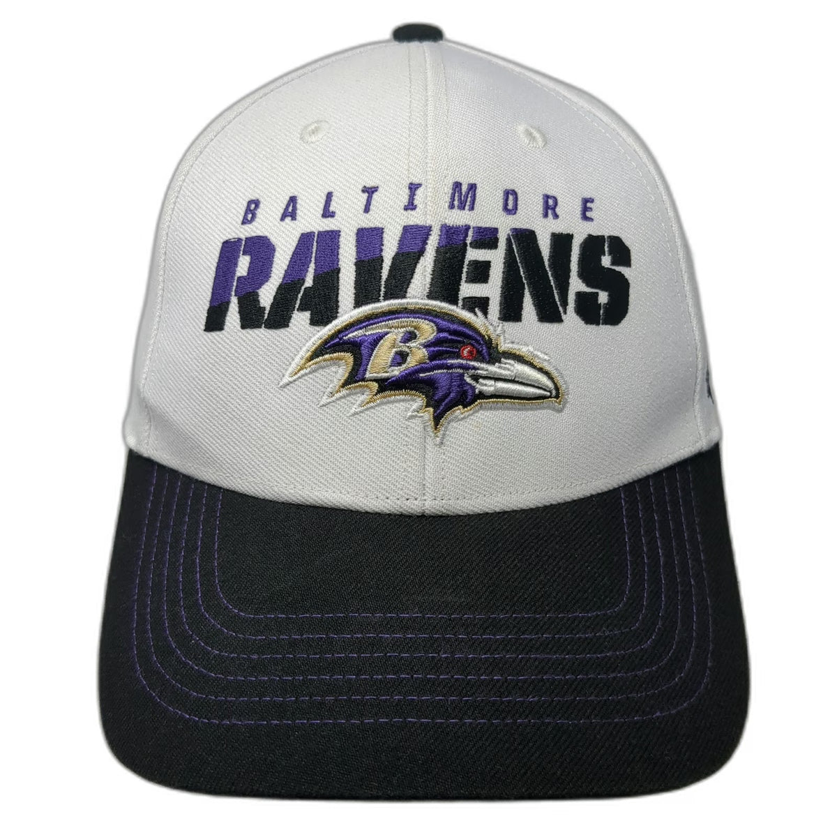 '47 Baltimore Ravens NFL White Black Purple One Size Embroidered Adjustable Cap