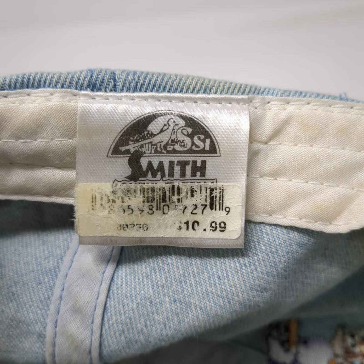 Smith Southwestern Baseball Cap Blue One Size Denim Cactus Cow Slideback Hat
