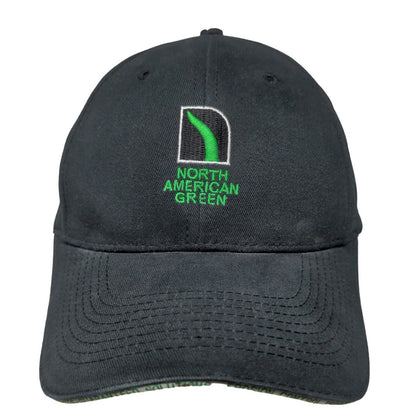 North American Green Men's Strapback Hat Black Size OSFA Embroidered Logo Cotton