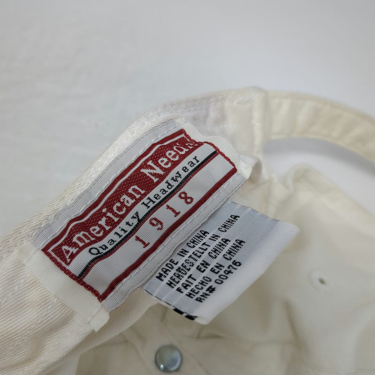 American Needle Baseball Cap White One Size Bamboo Cotton Slideback Plain Hat