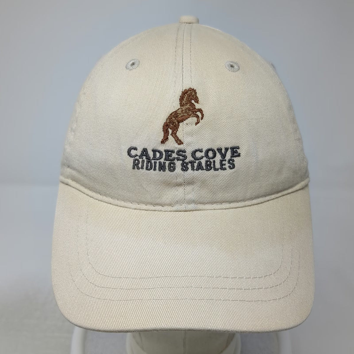 J. America Baseball Cap Beige One Size Cades Cove Riding Stables Horse Slideback