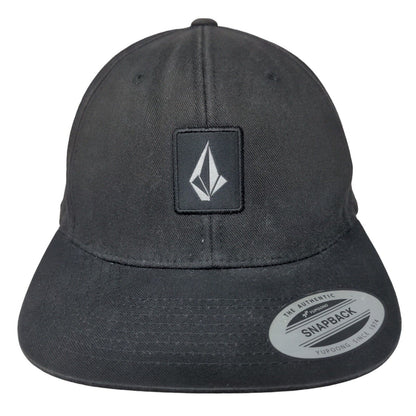 Volcom Snapback Hat Black One Size Adjustable Embroidered Logo Yupoong