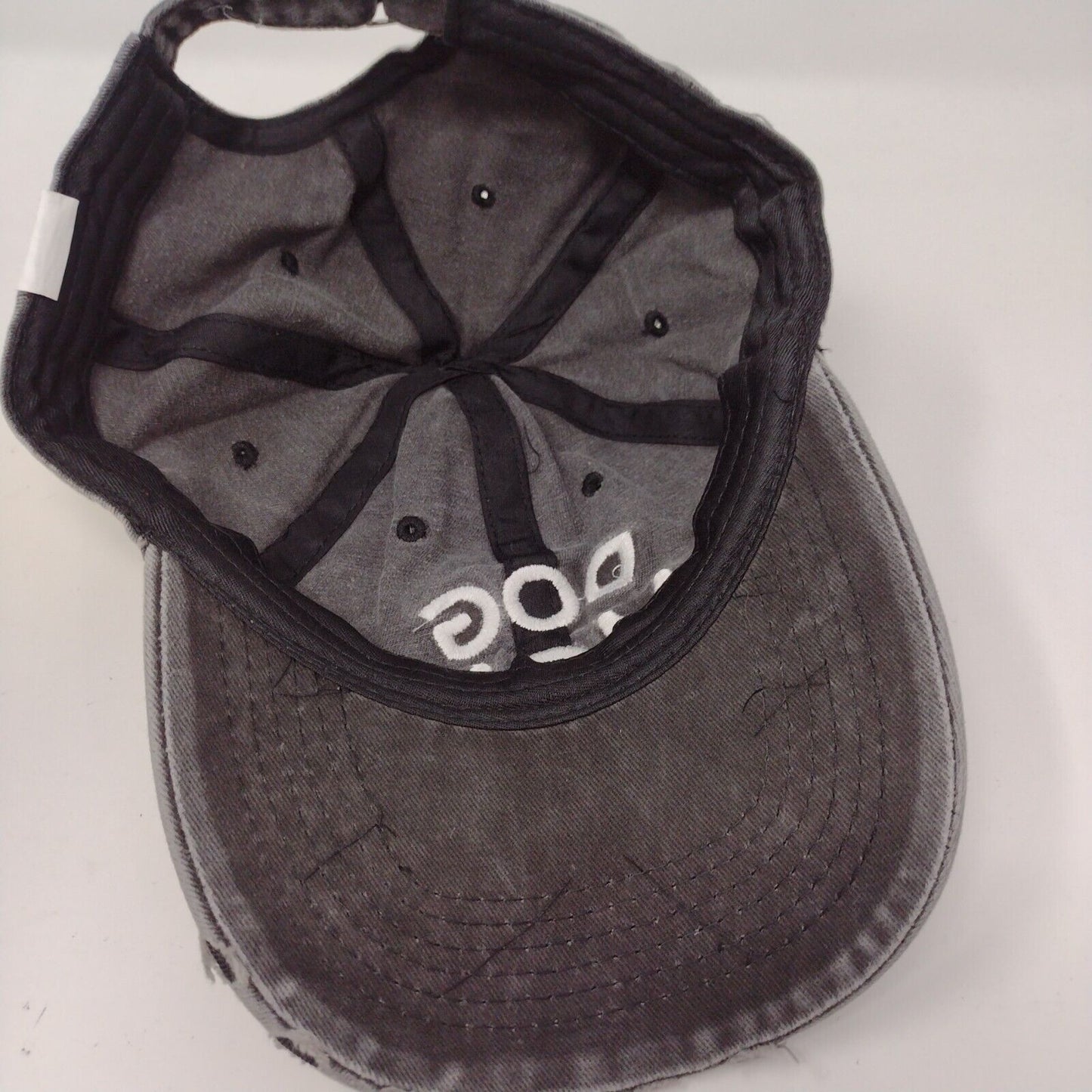 Dog Mom Slideback Hat Gray OSFA Adjustable Embroidered Vent Holes