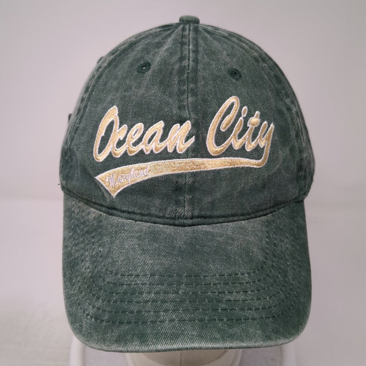 Sunsations Ocean City Maryland Baseball Cap Hat Green One Size Adjustable Slide