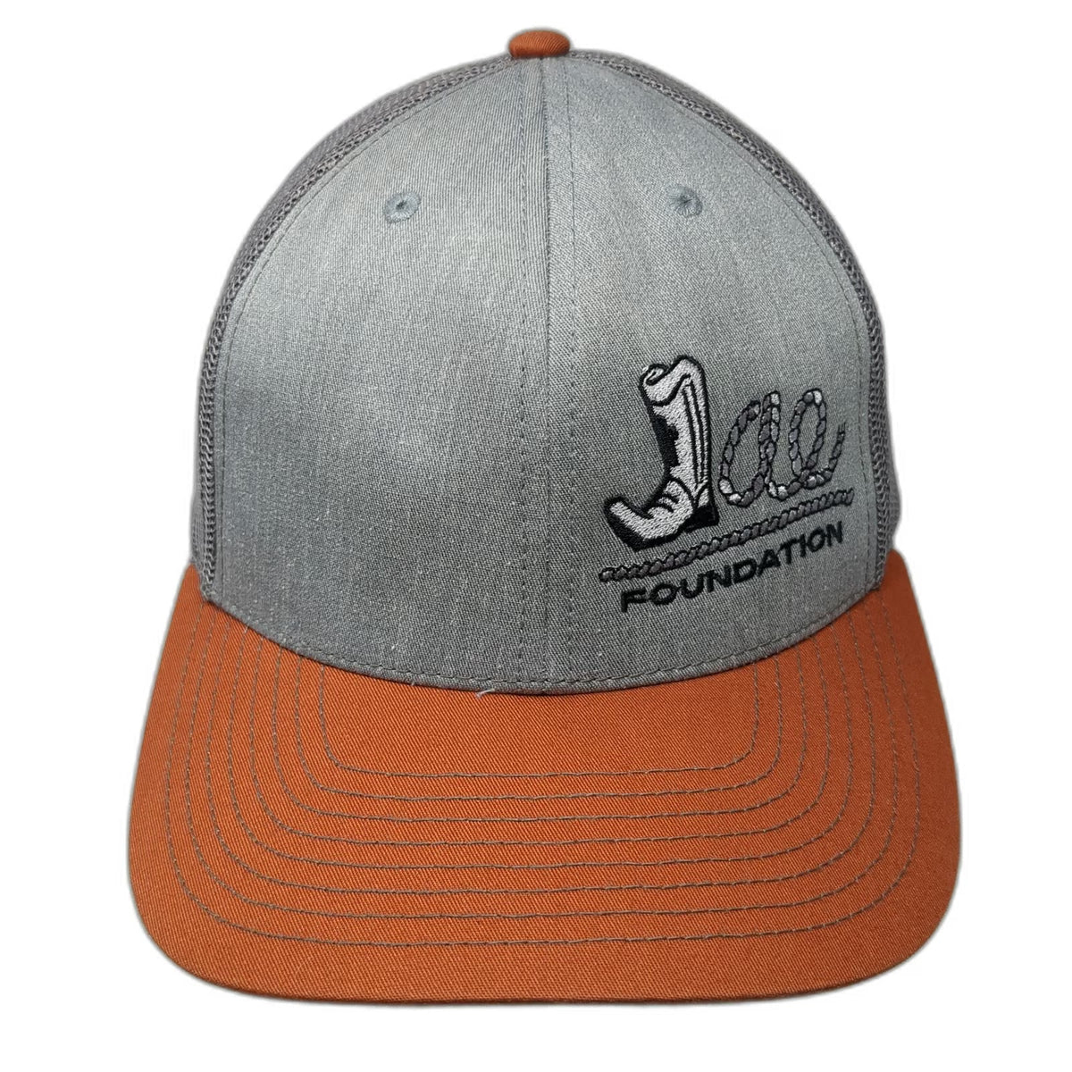 Richardson Trucker Hat Gray Orange One Size Joe Foundation Mesh Snapback 112
