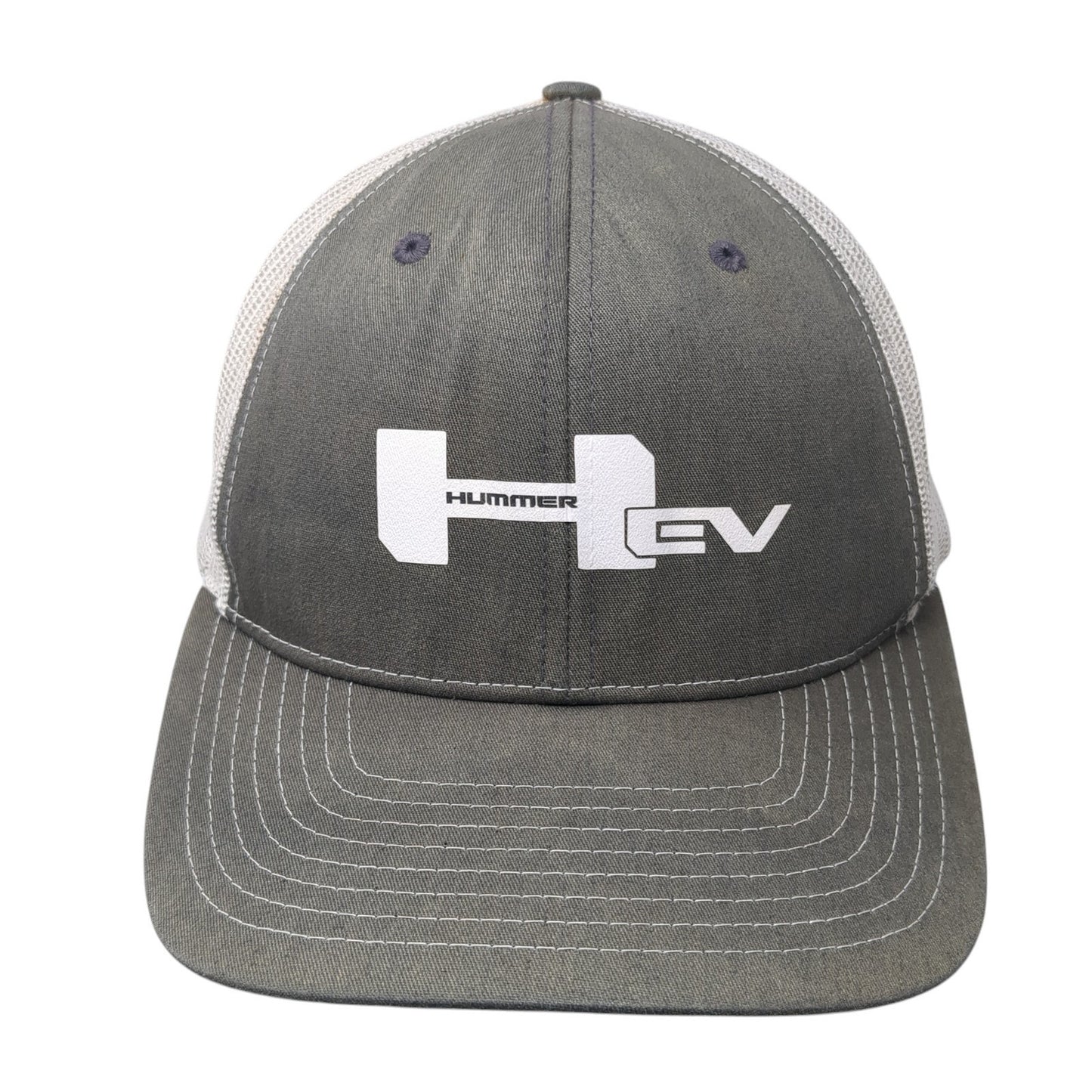 Hummer EV Snapback Trucker Hat Gray One Size Mesh Back Richardson