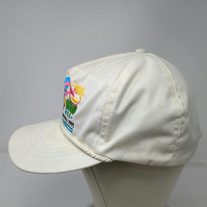 5 Panel White Boise River Festival 1991 Rope Slideback Made in USA Hat Vintage