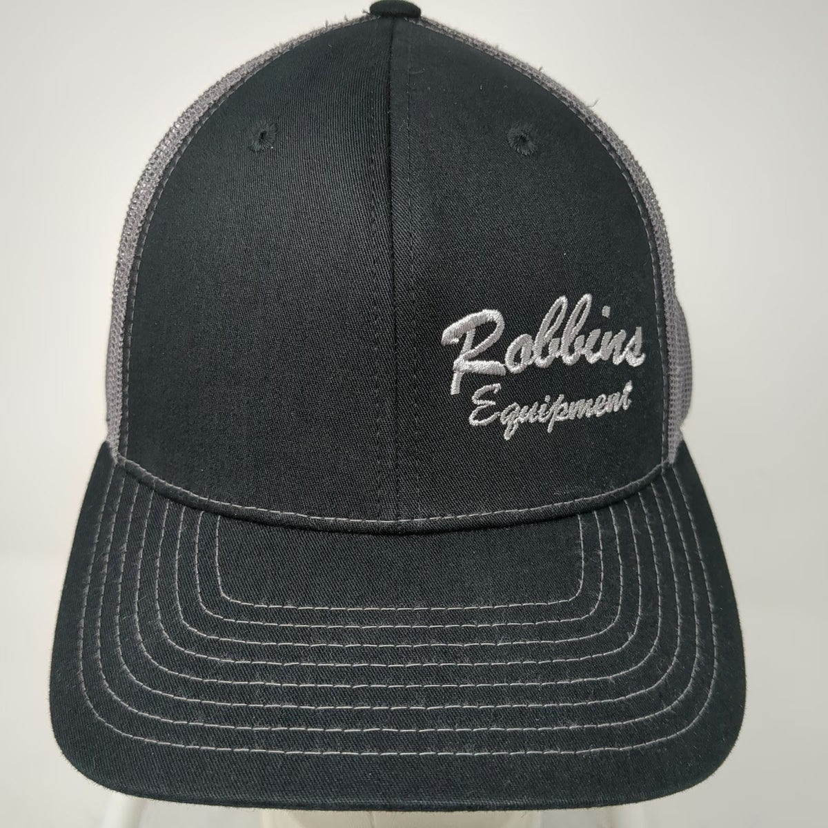 Richardson Trucker Hat Black Gray One Size Robbins Equipment Mesh Snapback Cap