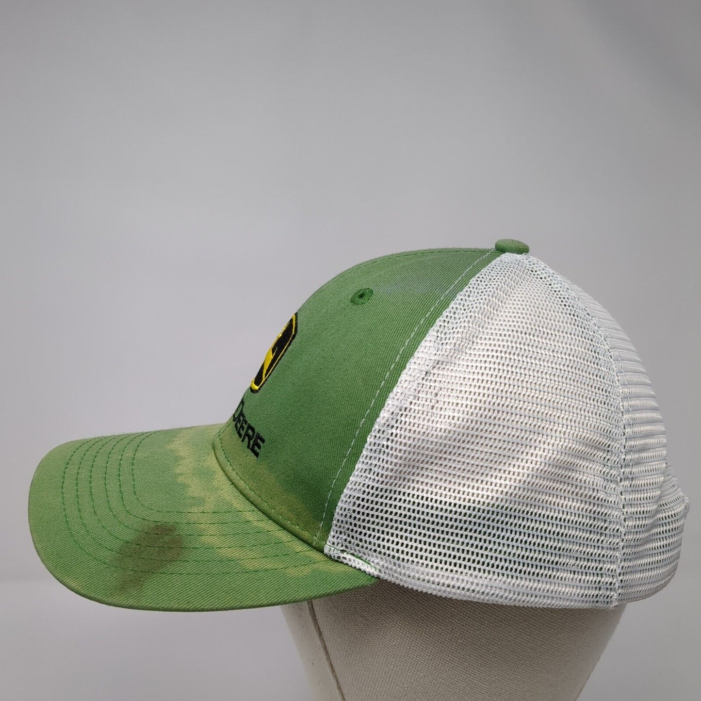 John Deere Snapback Mesh Back Trucker Hat Green One Size Adjustable
