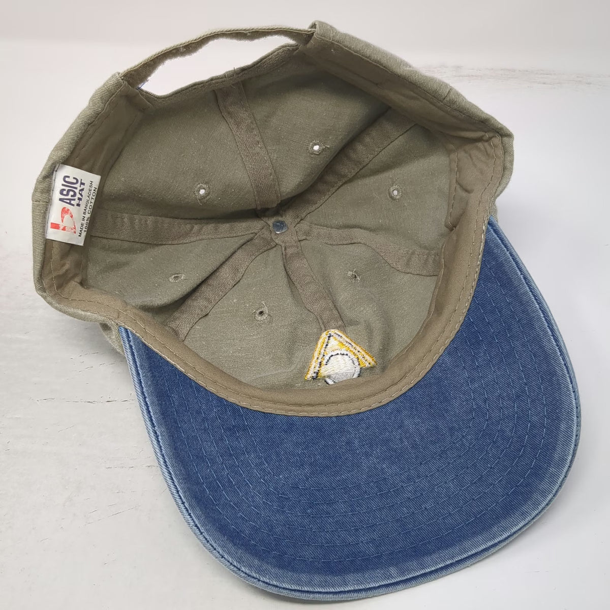 Basic Hat Baseball Cap Beige Blue One Size Advanced Communications Embroidered