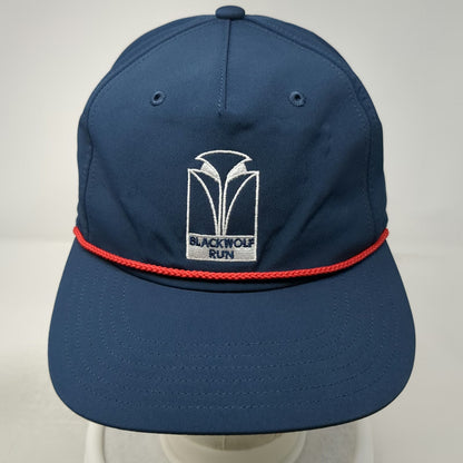 Adidas 5 Panel Blue One Size Hat Blackwolf Run Golf Rope Snapback Performance