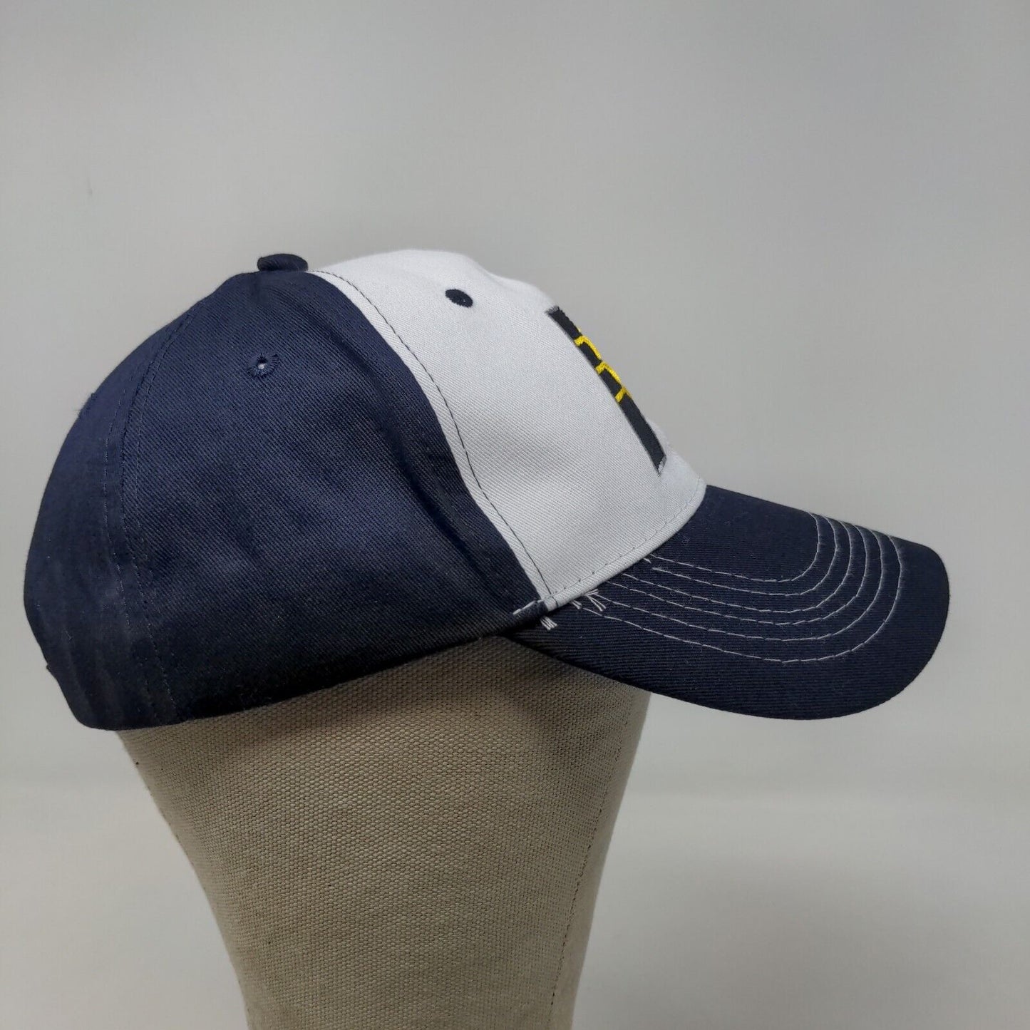 Main Gate Men's Strapback Hat Blue White Embroidered Indiana Pacers Logo Cotton