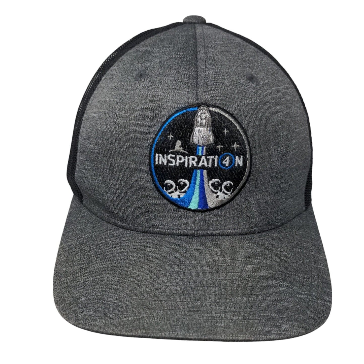 Inspiration Snapback Mesh Back Trucker Hat Gray One Size Embroidered