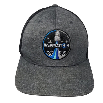 Inspiration Snapback Mesh Back Trucker Hat Gray One Size Embroidered