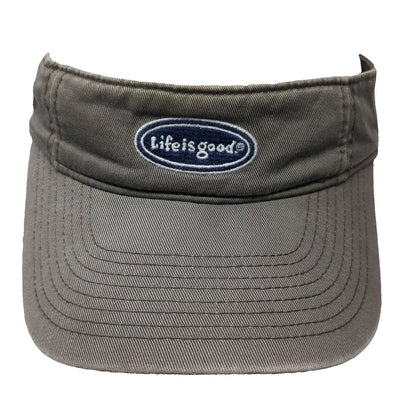 Life is Good Visor Hat Brown One Size Smiley Face Logo Adjustable Strapback