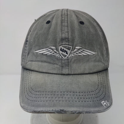 AOPA Fly Slideback Hat Gray OSFA Adjustable Embroidered Vented Holes 6 Panel