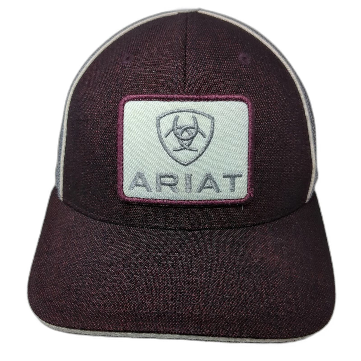 Ariat Trucker Hat Red Gray One Size Mesh Back Patch Flexfit 110 Snapback Logo