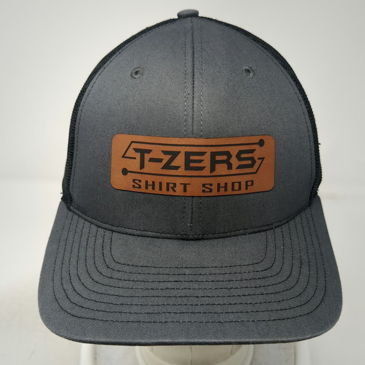 Richardson Trucker Hat Gray One Size Snapback T-Zers Shirt Shop Patch Mesh 112