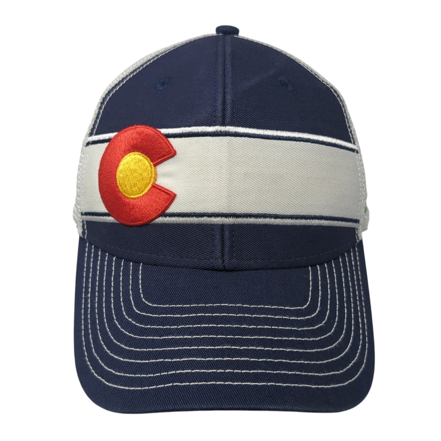 Colorado Cannaco Trucker Hat Blue OS Adjustable Embroidered Mesh Back Ouray