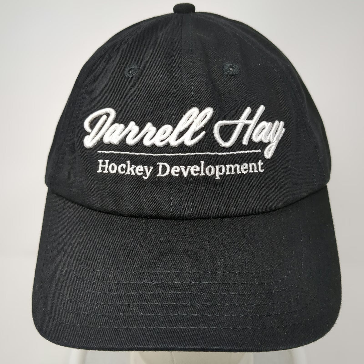 DH HD Darrell Hay Hockey Development Baseball Cap Black One Size Hat Slideback