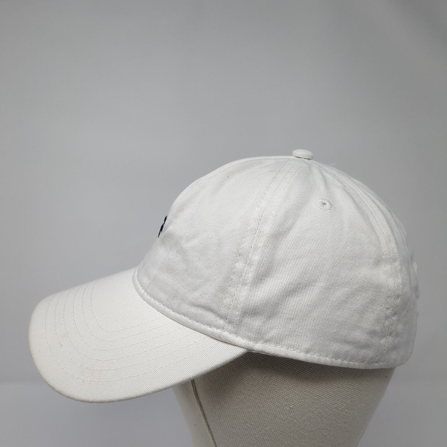 FILA Slideback Hat White One Size Adjustable Embroidered Vented Holes Cotton