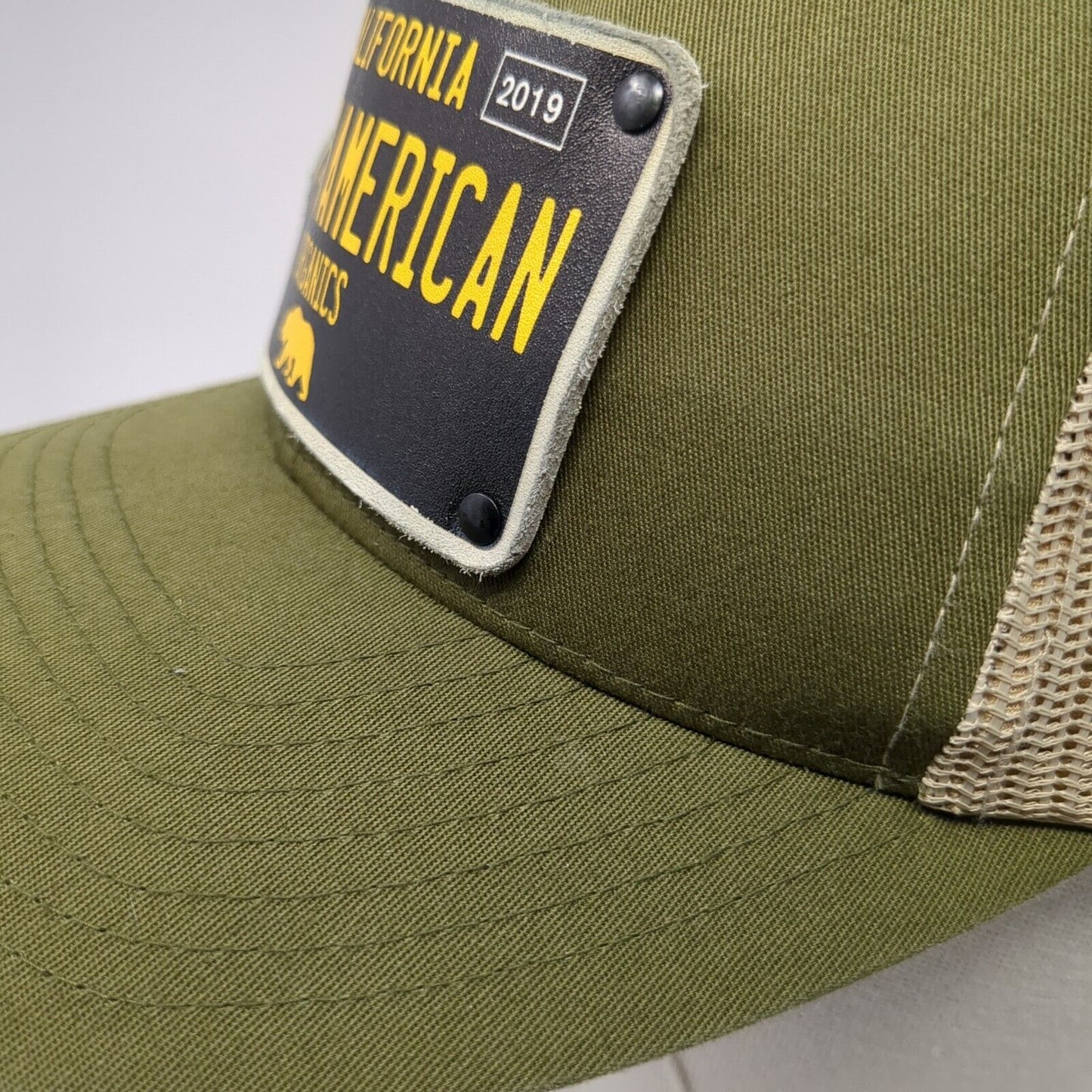 North American Organics Snapback Trucker Hat Green One Size Mesh Back