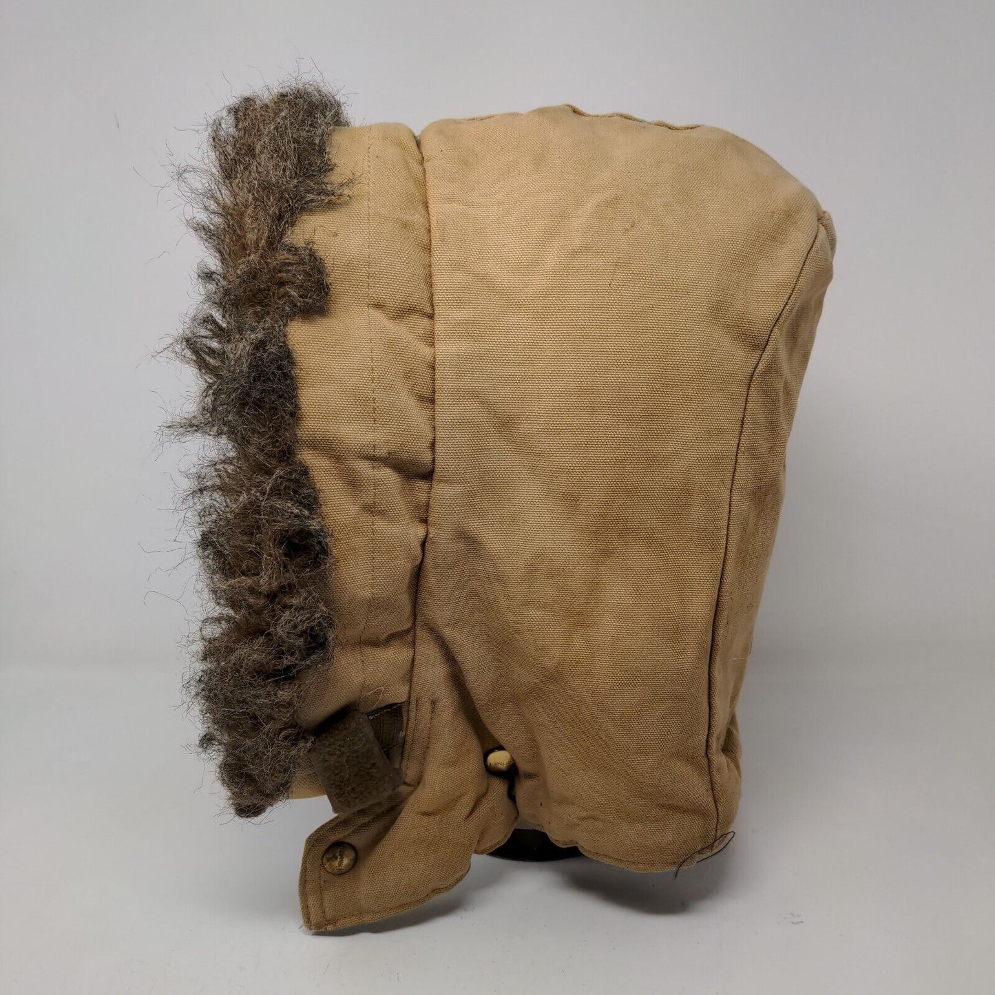 Carhartt Men's Snap On Vegan Fur Trimmed Hood Tan Canvas Insulated