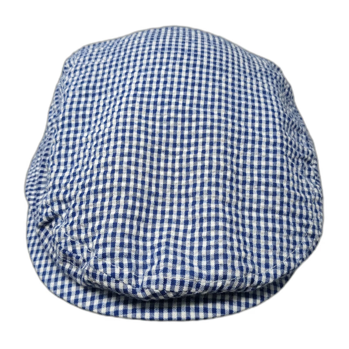 Newsboy Cap Blue One Size Fitted Gingham Checkered Pattern Driving Ivy Golf Hat
