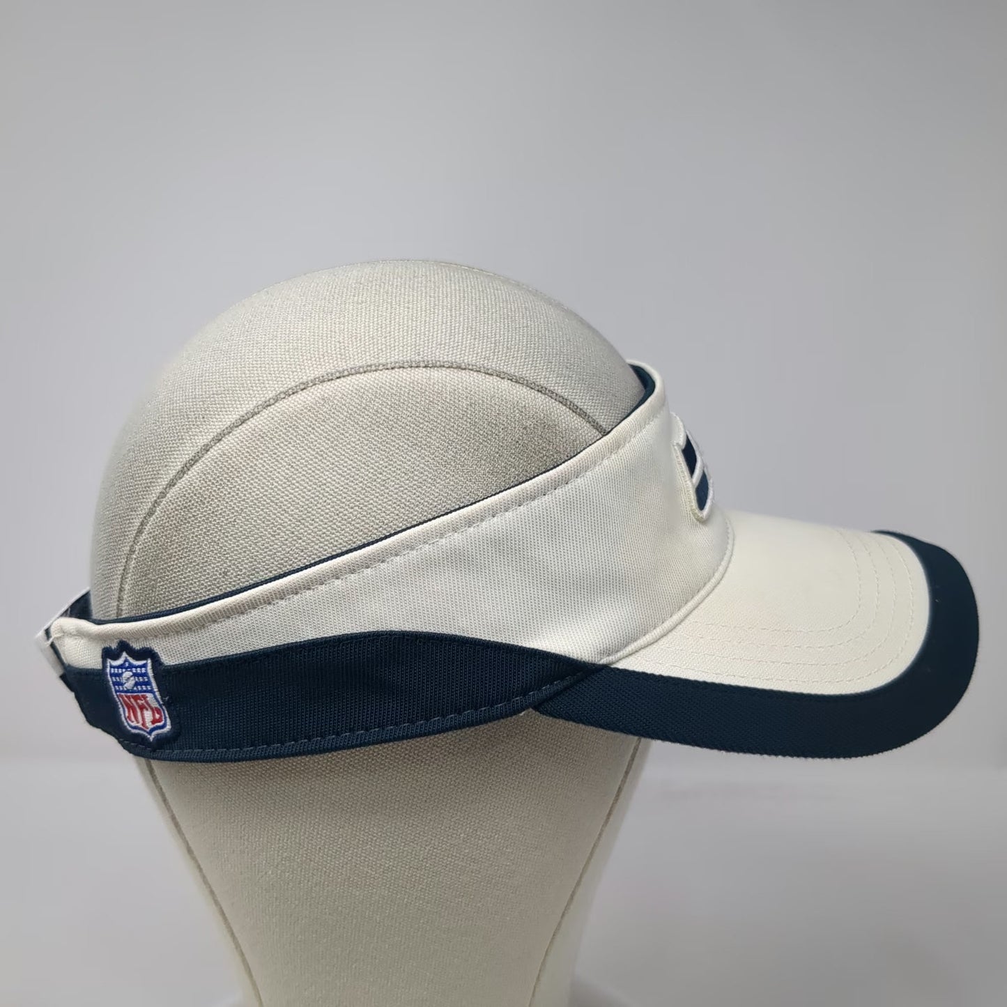 Seattle Seahawks NFL Reebok Visor White Blue One Size On Field Strapback Hat