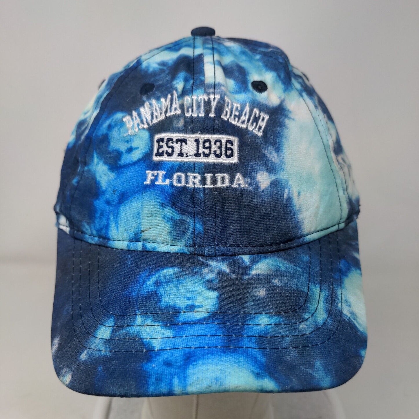 Panama City Beach Florida Strapback Hat Blue OS Adjustable Tie Dye Surf Style