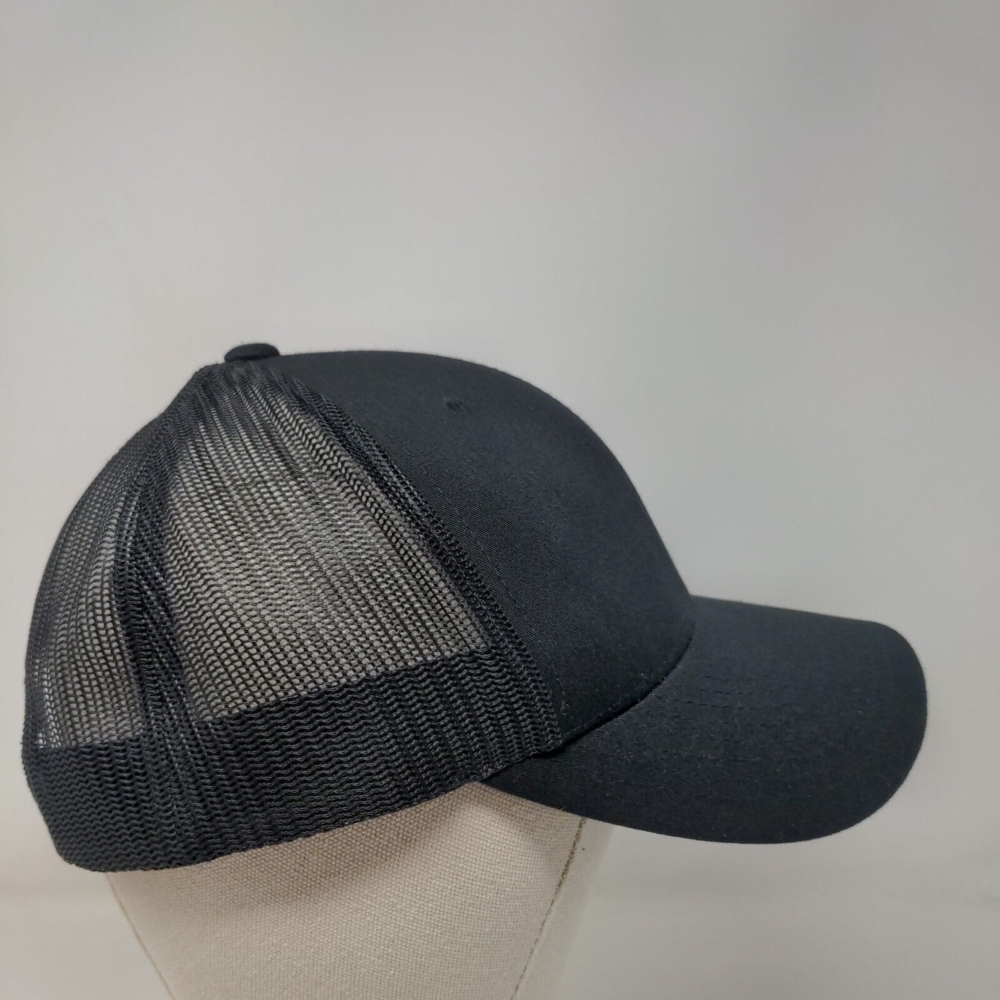 T&R Global Snapback Trucker Hat Black One Size Mesh Back The Classics Yupoong