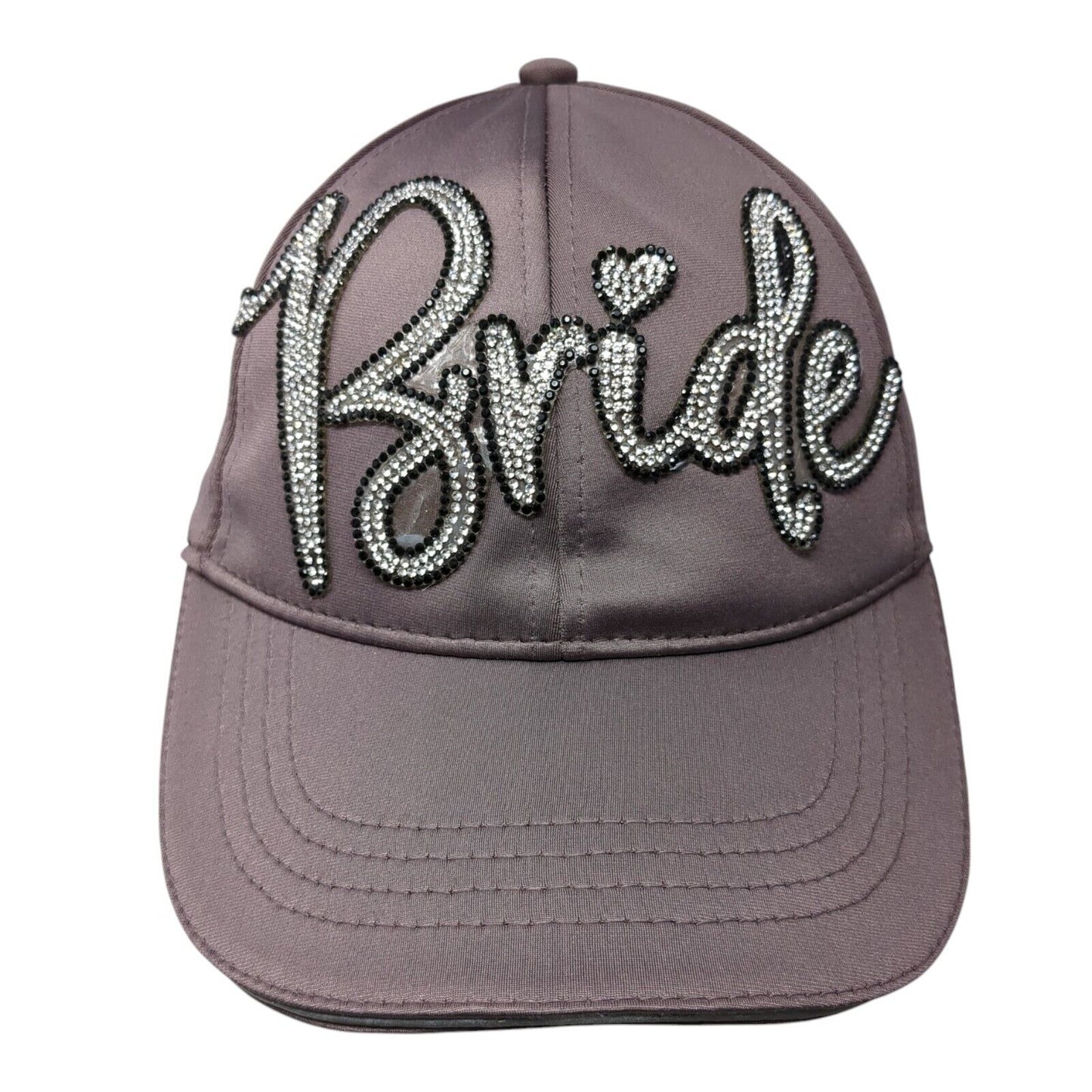 Bride Bling Slideback Ponyback Hat Purple OSFM Adjustable Embroidered 6 Panel