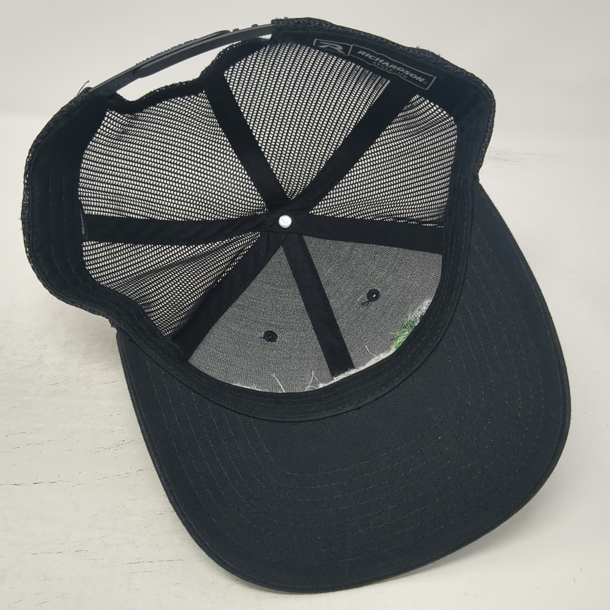 Richardson Trucker Hat Black One Size Snapback Farm Advantage Logo Mesh Back