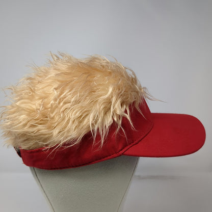 Red Baseball Cap One Size Blonde Hair Novelty Visor Costume Funny Party Hat